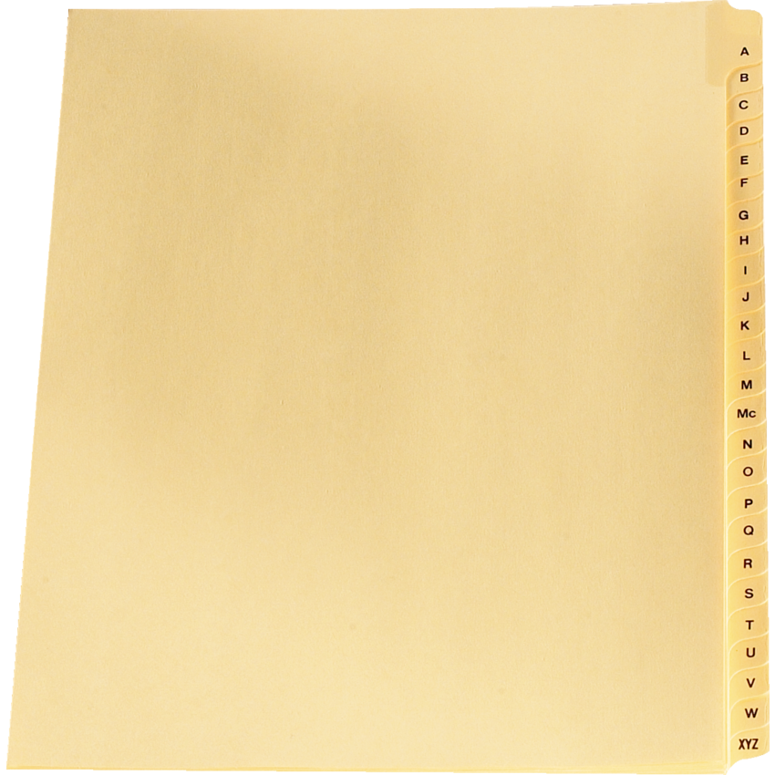 Legal Exhibit Dividers A-Z