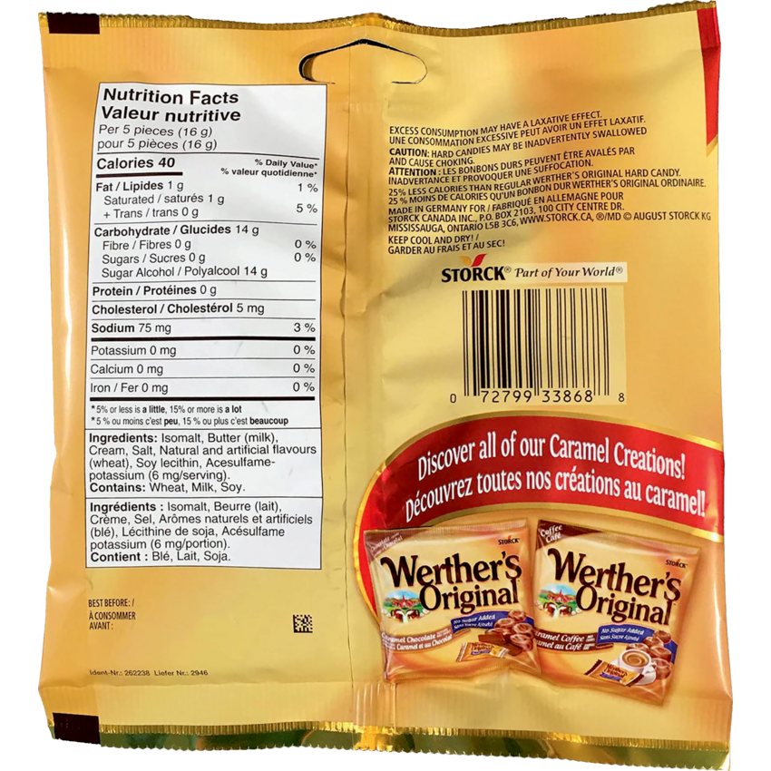Werther's® Original® Candy No Sugar Added Caramel 70 g