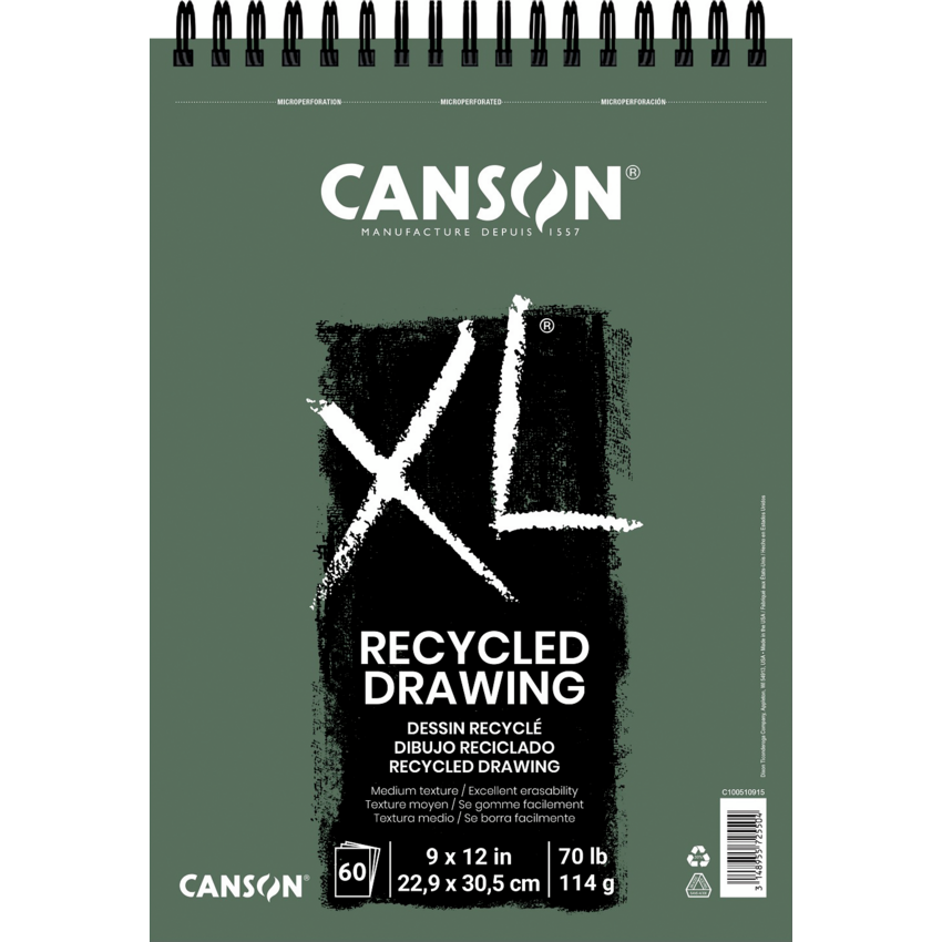 Canson® XL® Drawing Pad Top Bound 9" x 12" 60 sheets/pad