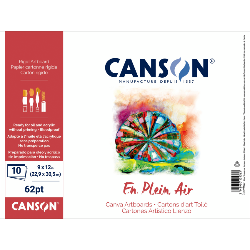 Canson® Plein Air Artboards Canva 9" x 12" 10/pad