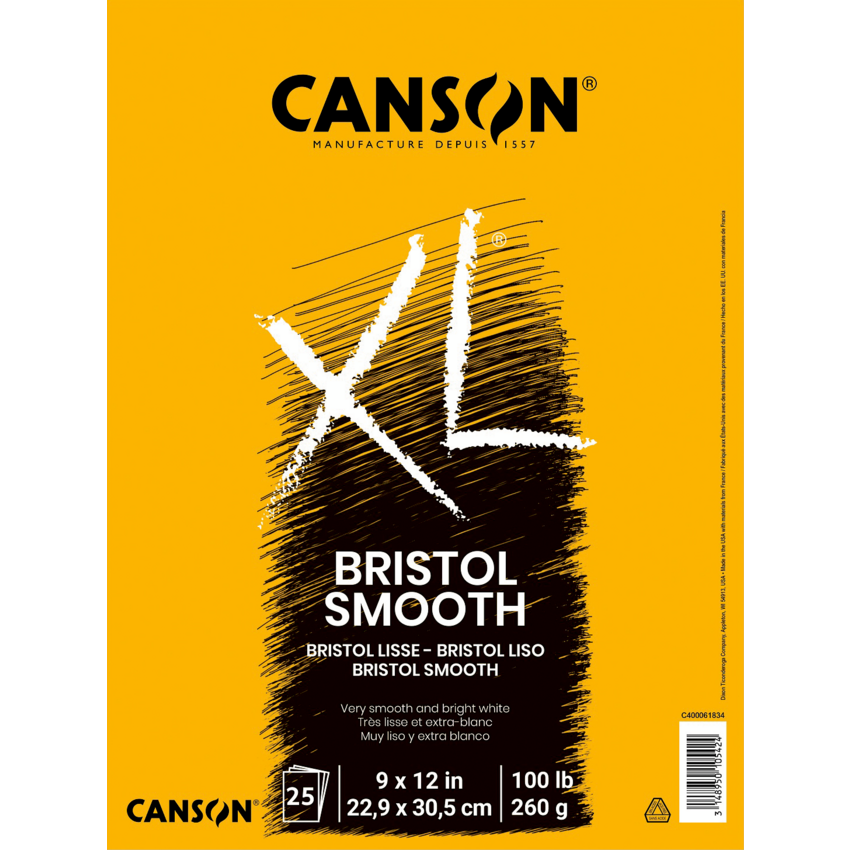 Canson® XL® Bristol Smooth 9" x 12" 25 sheets/pad