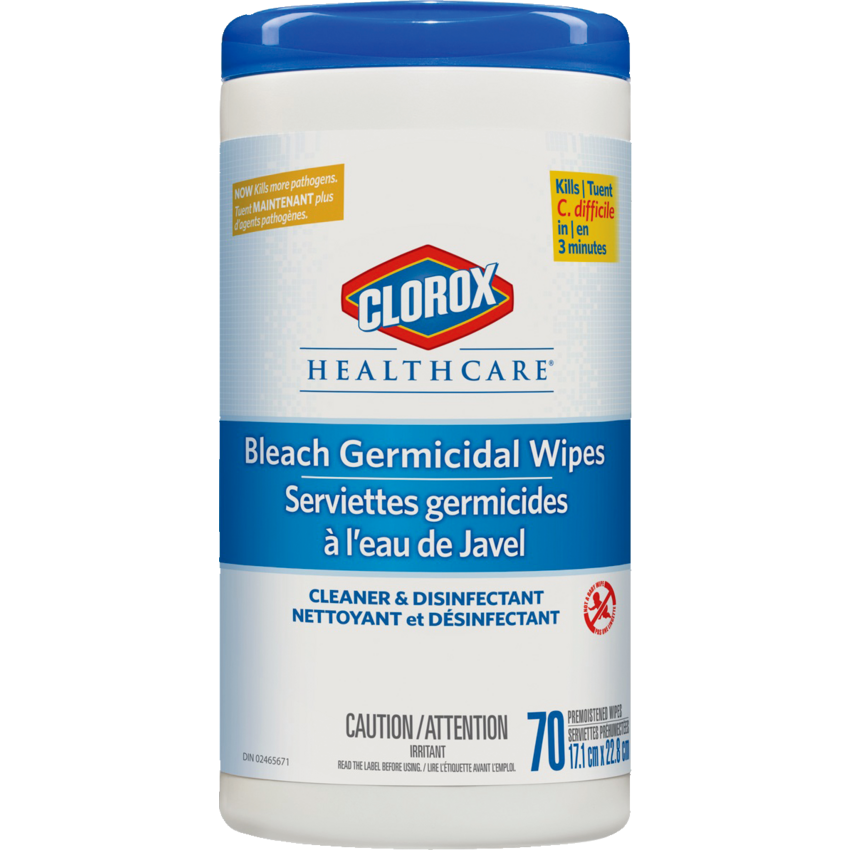 Clorox Healthcare™ Bleach Germicidal Wipes 70/tub