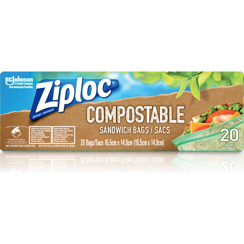 Ziploc® Compostable Sandwich Bags Small 20/box