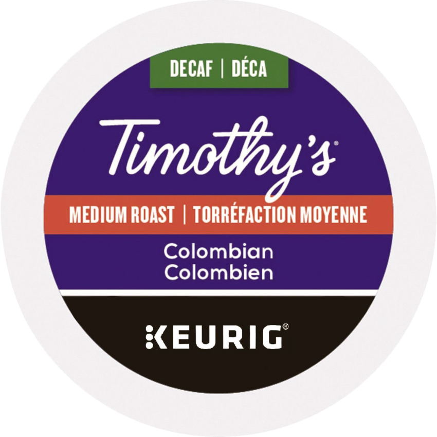 Timothy's® Coffee K-Cups® Colombian Medium Roast Decaffinated 24/box
