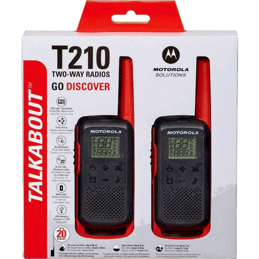 Motorola T210 Two-Way Talkabout® Radio Red/Black