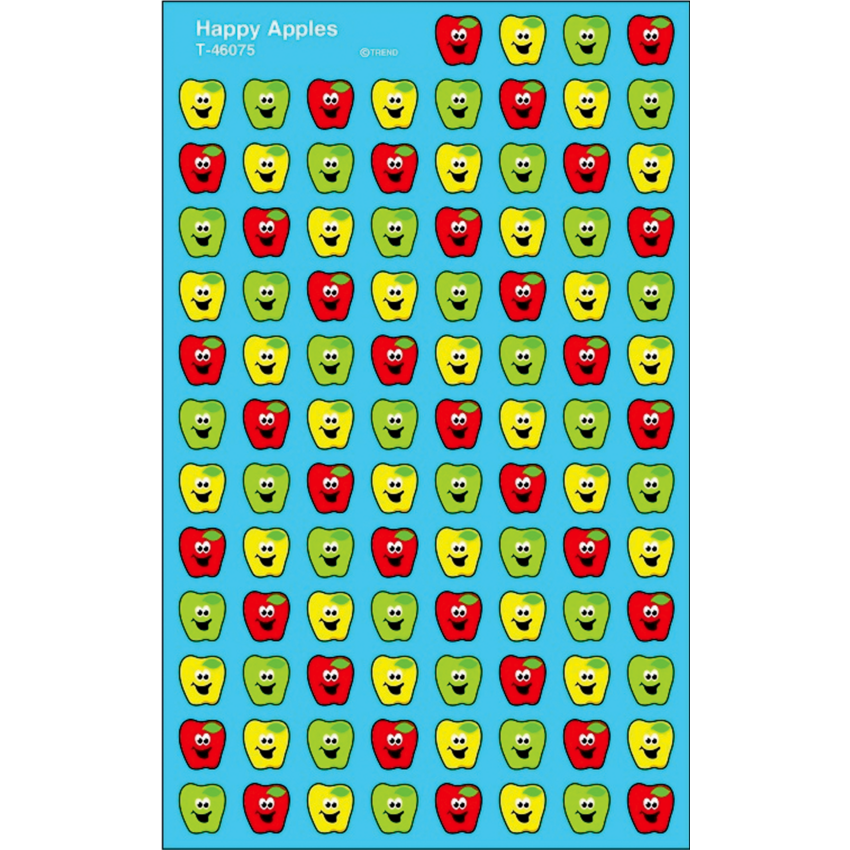 Trend® superShapes Happy Apples Stickers 800/pkg