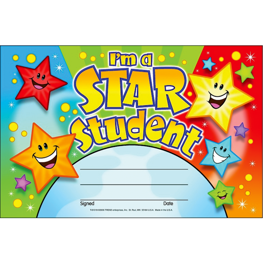 Trend® Recognition Awards I'm a Star Student 5-1/2" x 8-1/2" 30/pkg