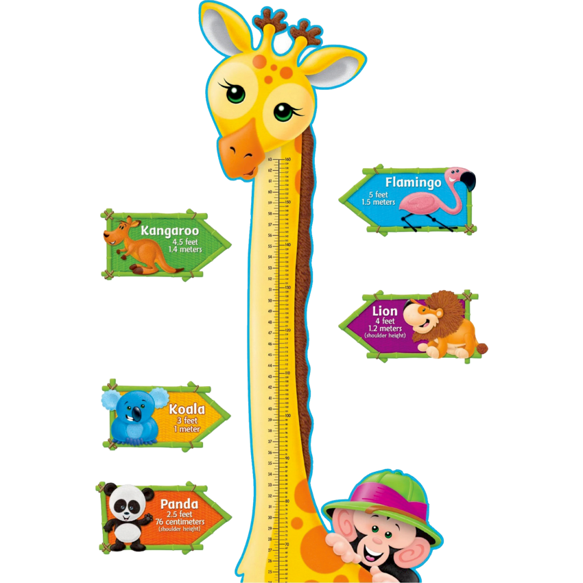 Trend® Bulletin Board Set Giraffe Growth Chart 8 pieces/set