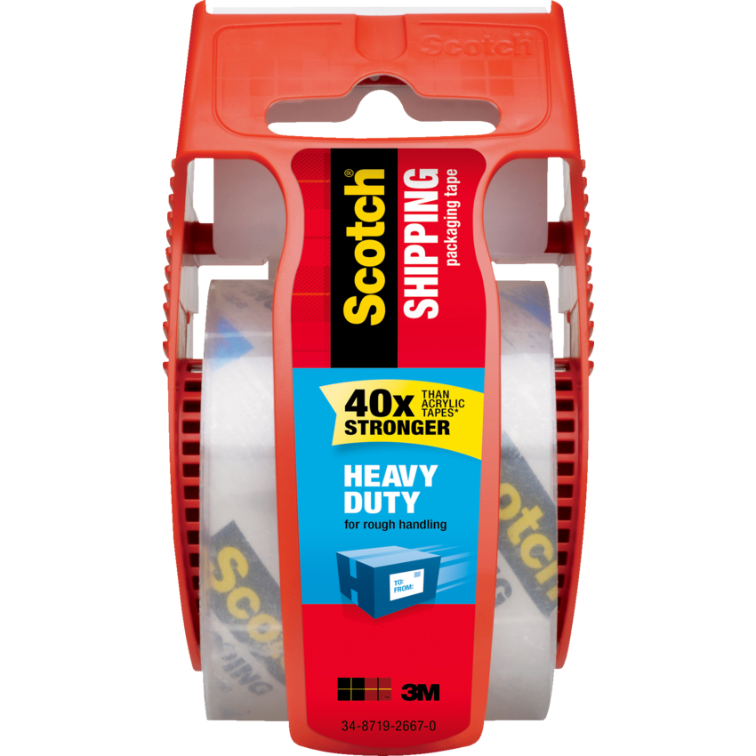 Scotch® Heavy Duty Shipping Tape with Dispenser 48 mm x 20.3 m Clear