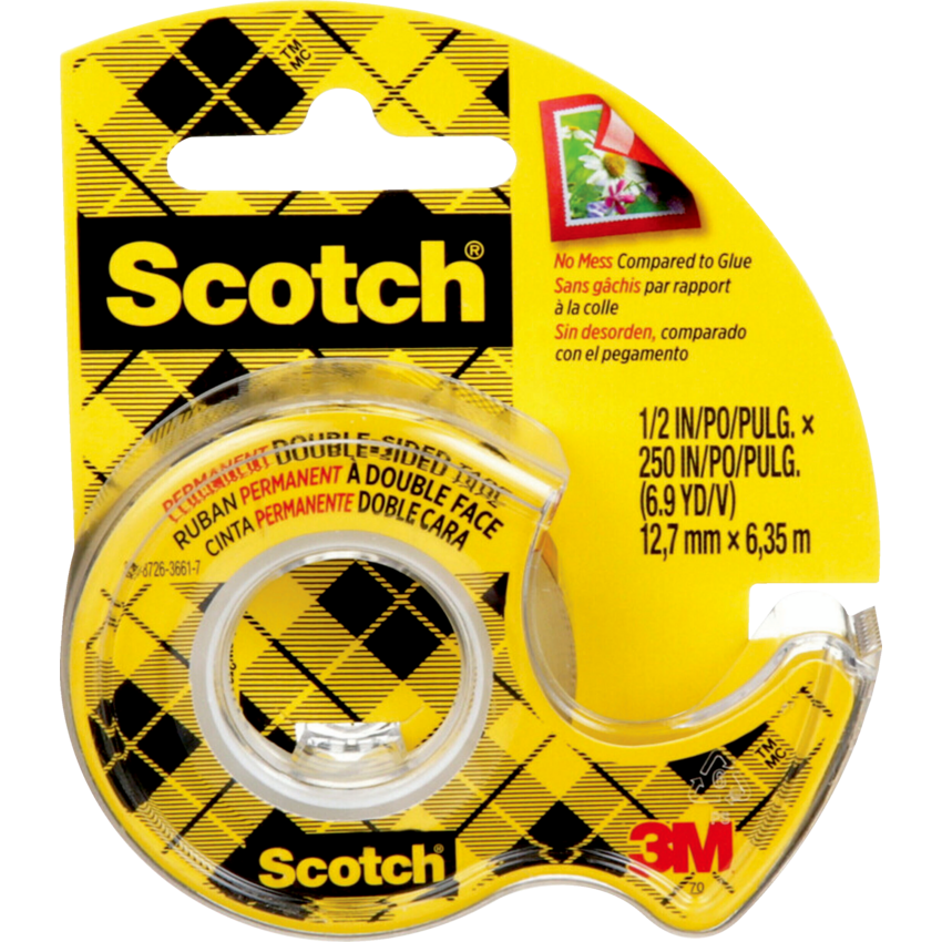 Scotch® Double Stick Tape 1/2" (12.7 mm x 6.3 m)