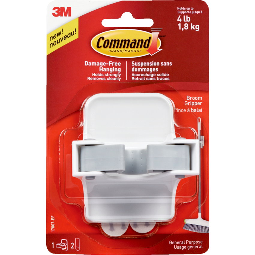 Command™ Broom Gripper White and Grey