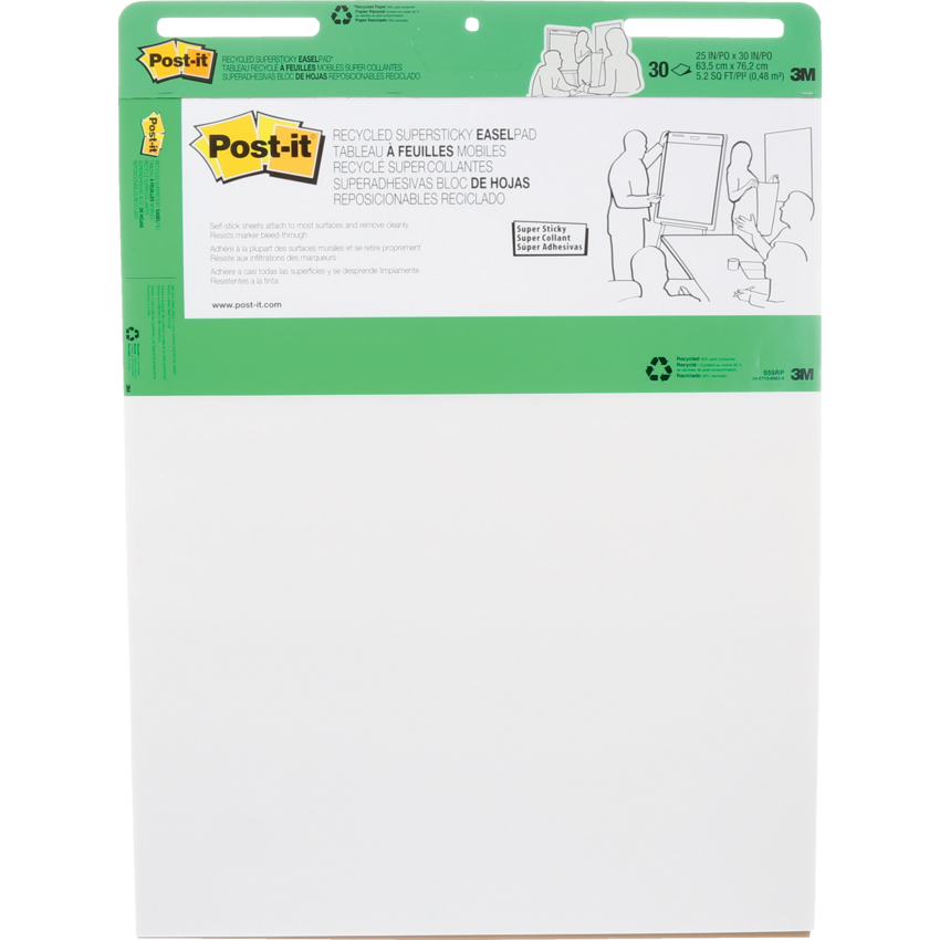 Post-it® Super Sticky Easel Pad 25" x 30" Plain 30 sheets per pad 2 pads/pkg