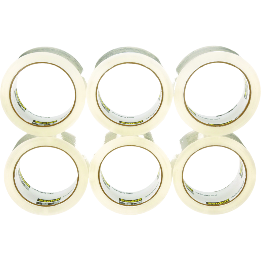 Scotch® Secure Seal Packaging Tape 1-7/8" wide (45 mm x 50 m) Clear 6/pkg