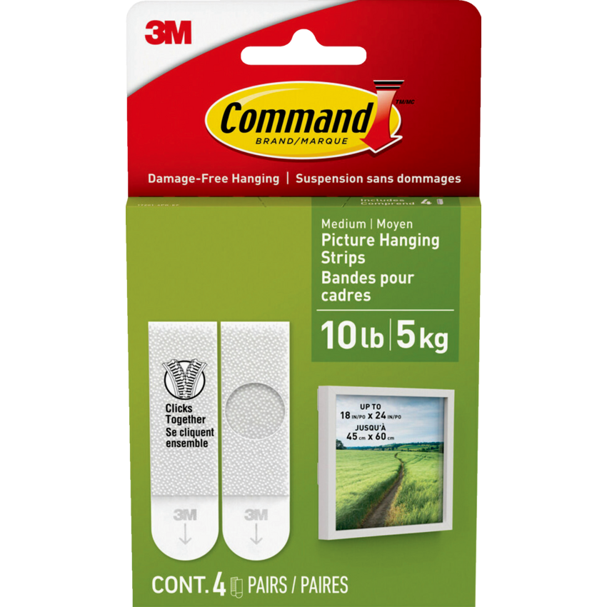 Command™ Adhesive Picture Hanging Strips White 4 sets/pkg
