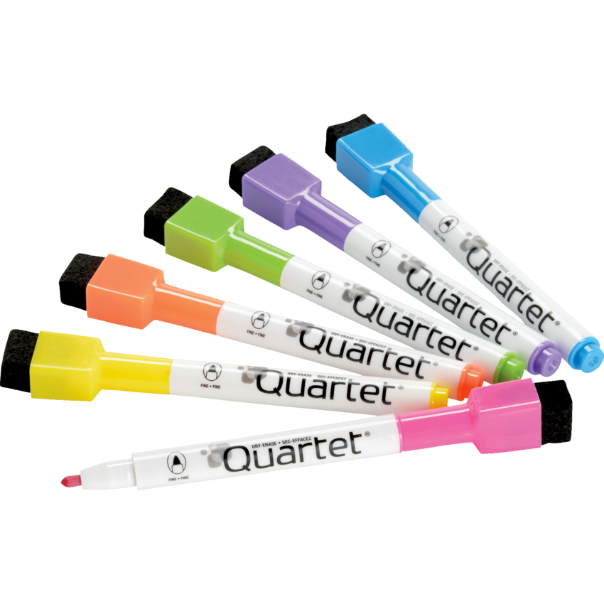 Quartet® ReWritables™ Dry Erase Markers Fine Tip Assorted Vivid Colours 6/pkg