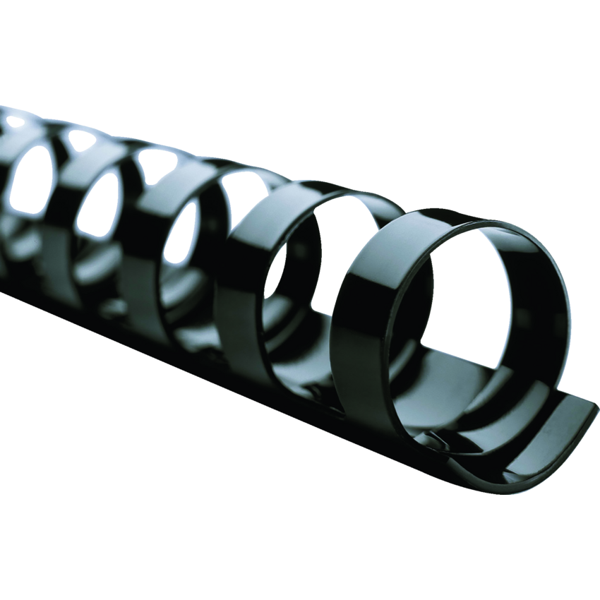 GBC® CombBind® 19-Ring Plastic Binding Spines 1/2" Black 100/box