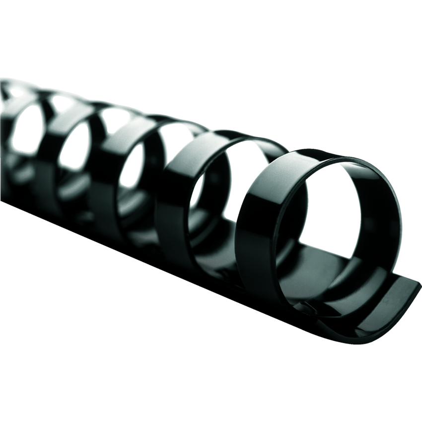 GBC® CombBind® 19-Ring Plastic Binding Spines 3/4" Black 100/box