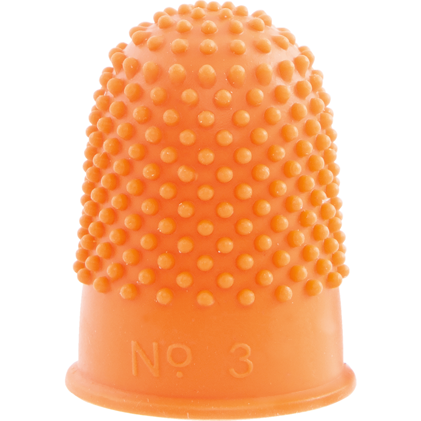 Westcott® Heavy Duty Rubber Finger Stalls Non-Ventilated Thumb (3) Amber 12/box