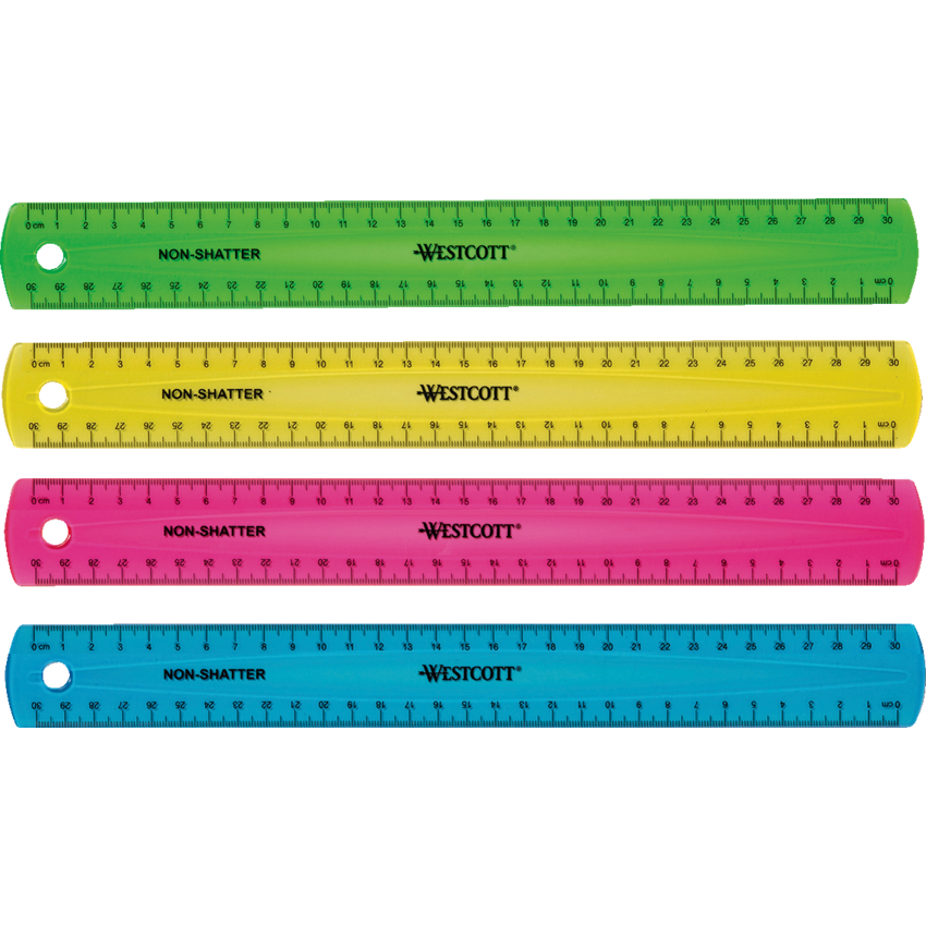 Westcott® Non Shatter Ruler 30 cm Assorted Colours