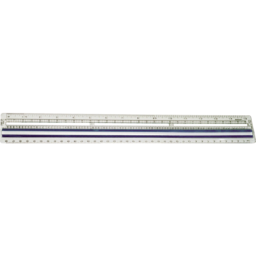 Westcott® Magnifying Ruler 15" Clear with Blue strip