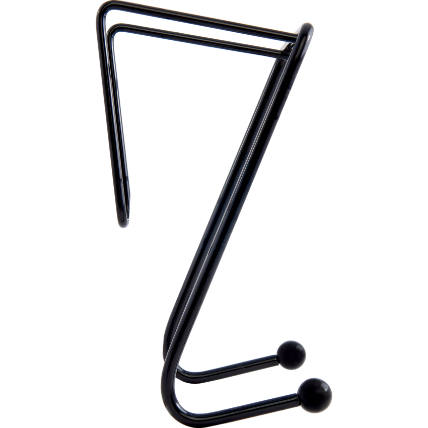 Westcott® Partition and Wall Coat Hooks Two Hooks Black