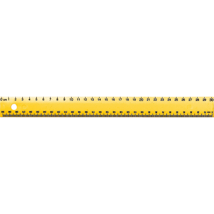 Westcott® Finger Grip Ruler Millimeter with Centimeter 30 cm Plastic Yellow