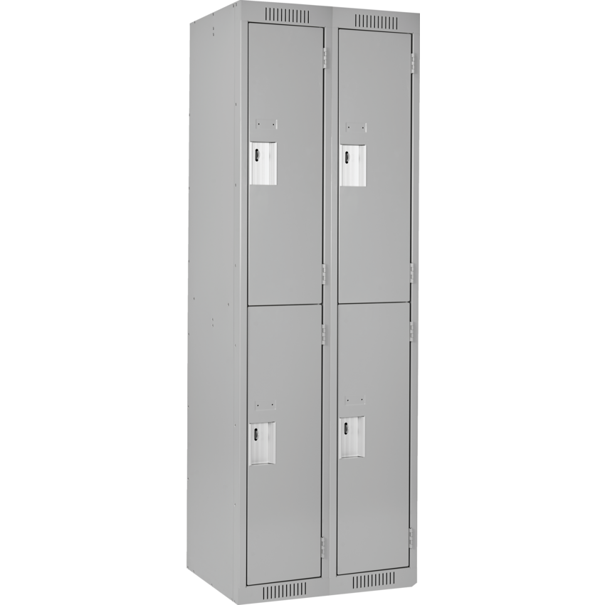 Anthony Steel Clean Line™ Lockers Double Tier 2 Bank Pearl Grey