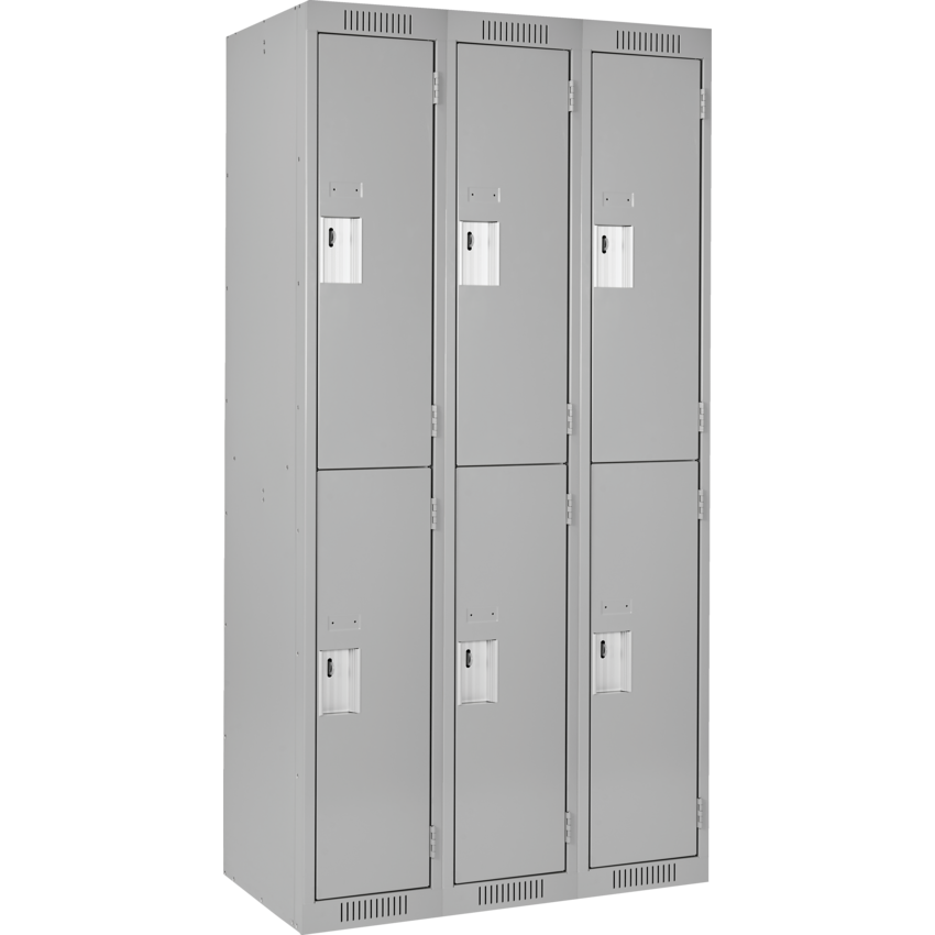 Anthony Steel Clean Line™ Lockers Double Tier 3 Bank Pearl Grey
