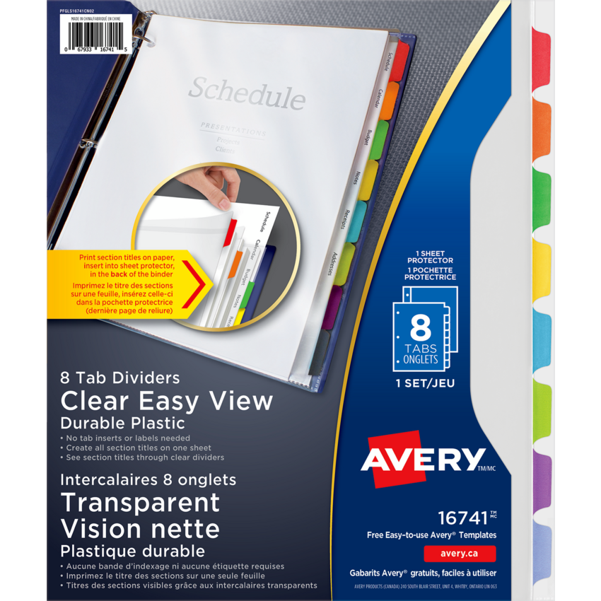 Avery® Easy View Dividers 8 Tabs