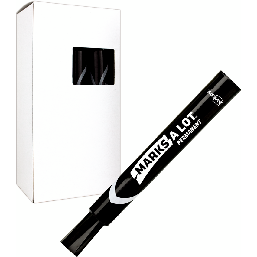 Avery® Marks-A-Lot® Permanent Markers Chisel Tip Black 12/box