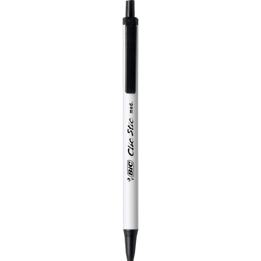 Bic® Clic Stic® Retractable Ball Point Pen Medium Point Black 24/box