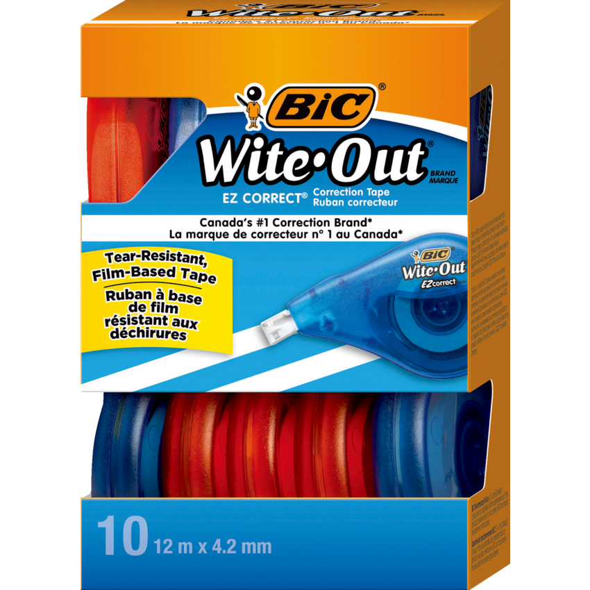 BIC® Wite-Out® EZcorrect® Correction Tape 1 Line 4.2mm x 12m 10/box