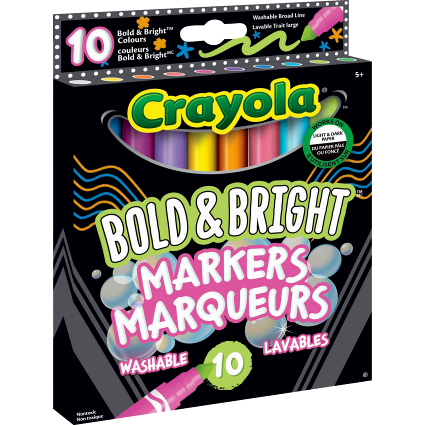 Crayola® Bold & Bright Markers Conical tip 10/pkg
