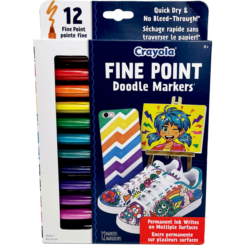 Crayola® Doodle Markers Fine tip Assorted Colours 12/pkg