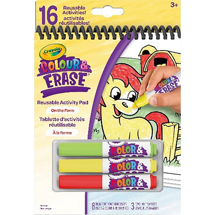 Crayola® Colour & Erase Reusable Acitivity Pad 5" x 7" On the Farm