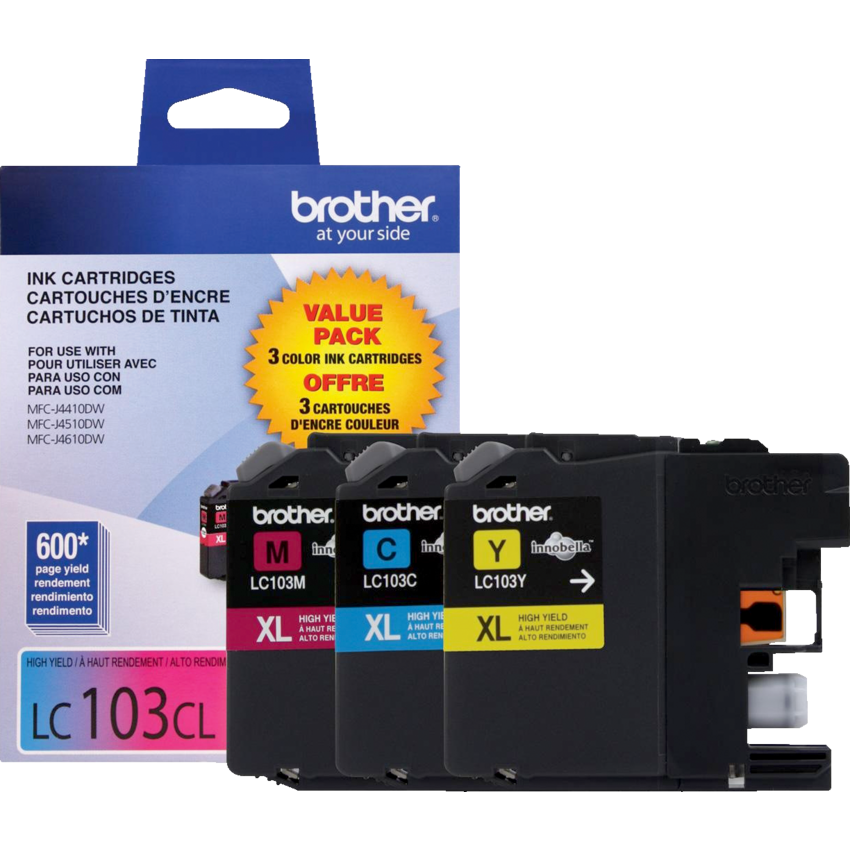 Brother Inkjet Cartridges High Yield LC103CLXL Colour 3/pkg