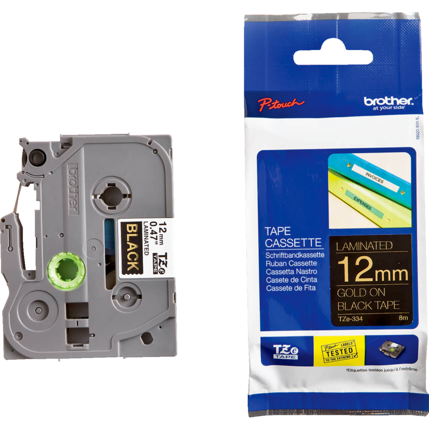 Brother® P-Touch® TZ Tape 1/2" Gold on Black