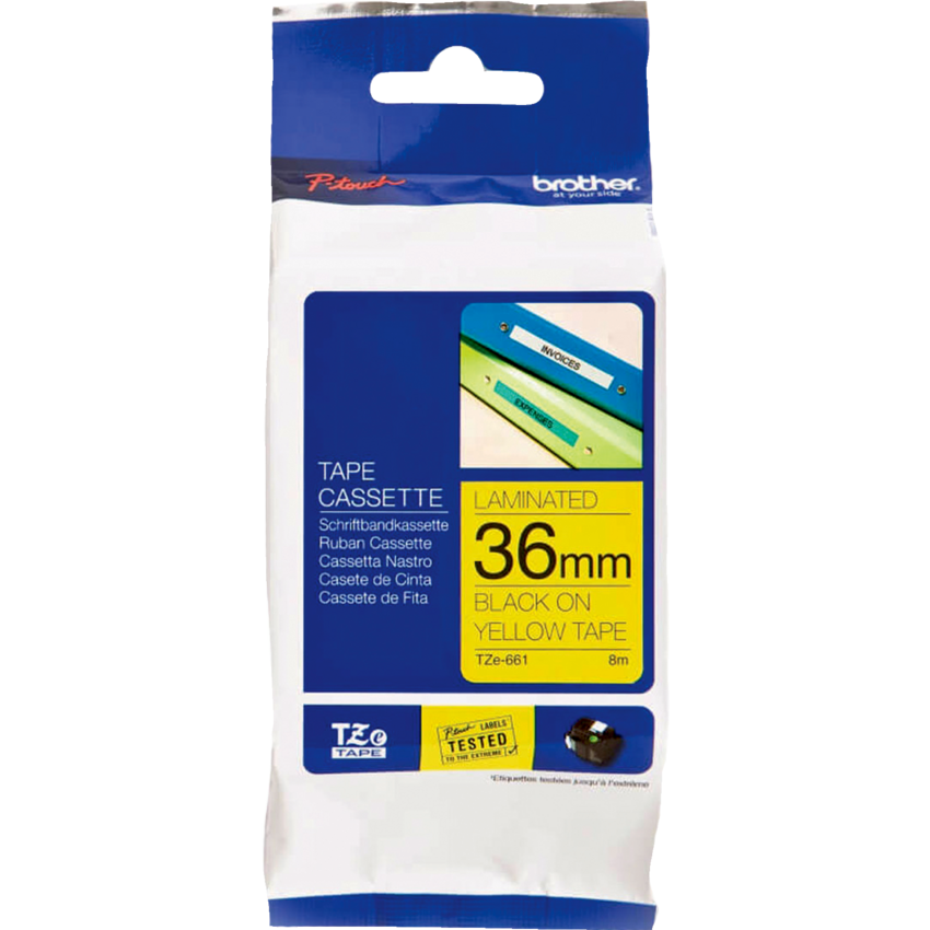 Brother® P-Touch® TZe Tape 1-1/2" Black on Yellow