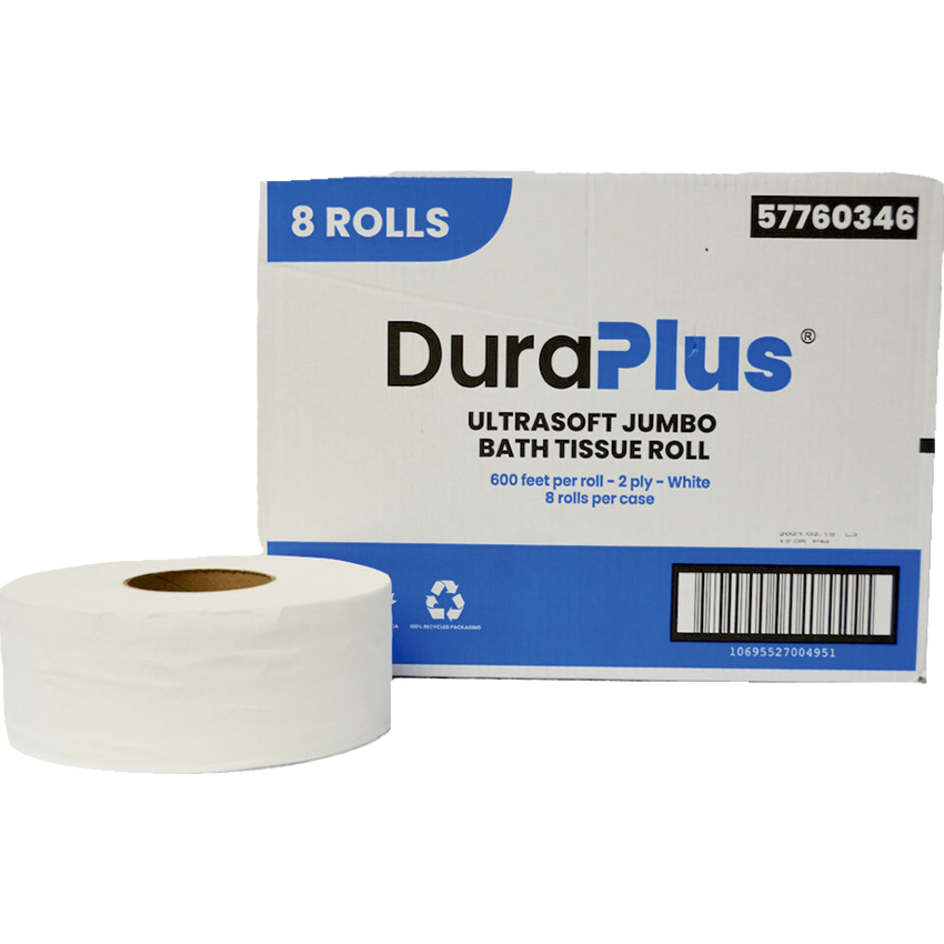 Dura Plus® Ultrasoft Jumbo Bathroom Tissue Roll 600' 8/ctn