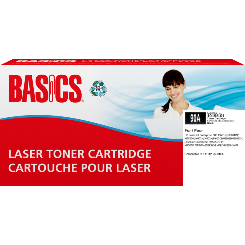 Basics® Remanufactured Laser Cartridge (HP 90A) Black