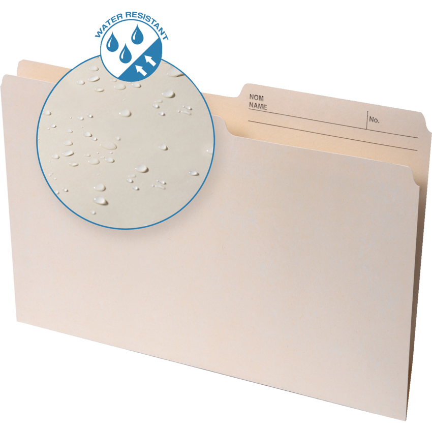 Continental Water-Resistant  Reversible File Folders Legal Manilla 100/box