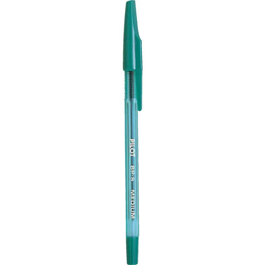 Pilot® BP-S Stick Pens Medium Point Green 12/box