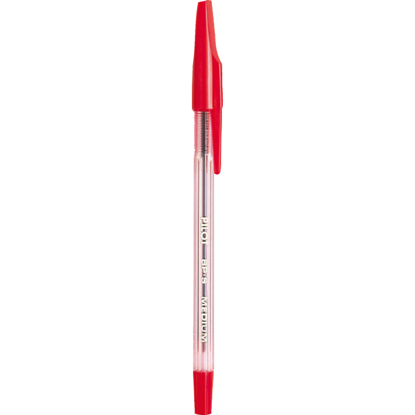 Pilot® BP-S Stick Pens Medium Point Red 12/box