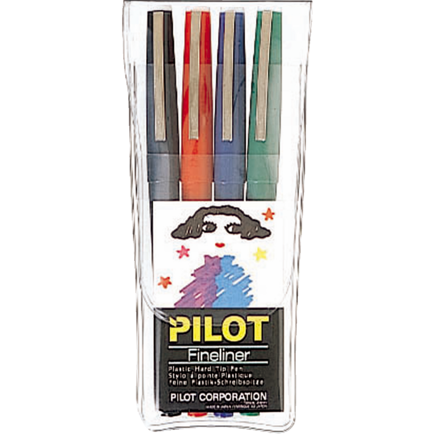 Pilot® Fineliner Markers Fine Tip Assorted Colours 4/pkg