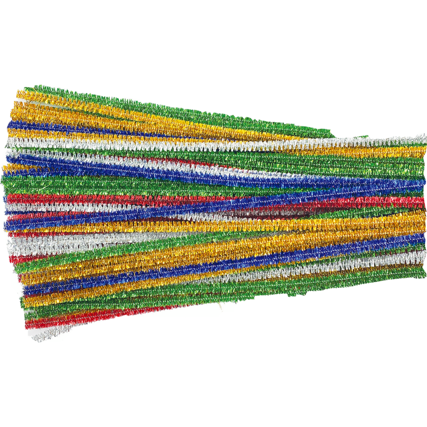 DBLG Chenilles 12" x 6 mm Assorted Glitter Colours 100/pkg