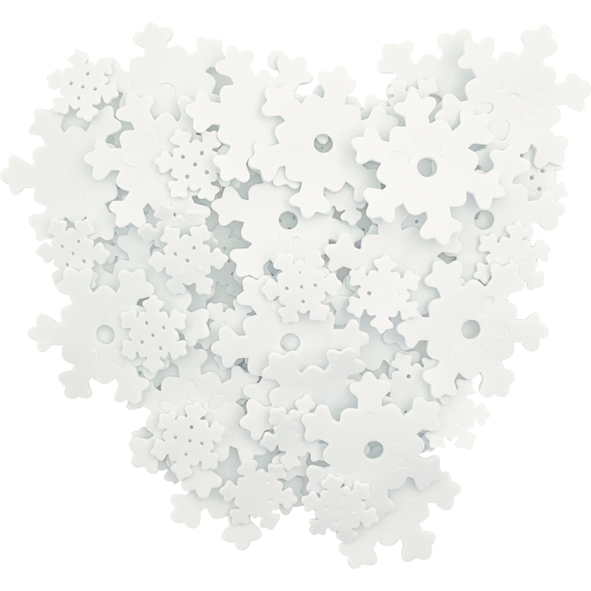 DBLG Foam Shapes Snowflake White 64/pkg
