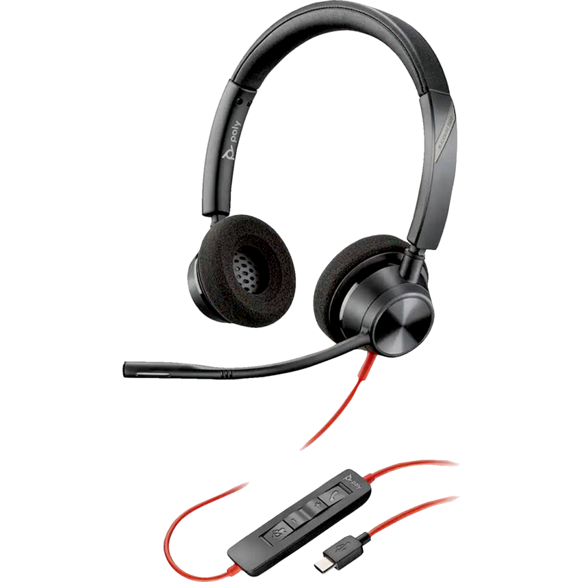 Poly Blackwire 3320 Stereo USB-C Headset UC Certified Black