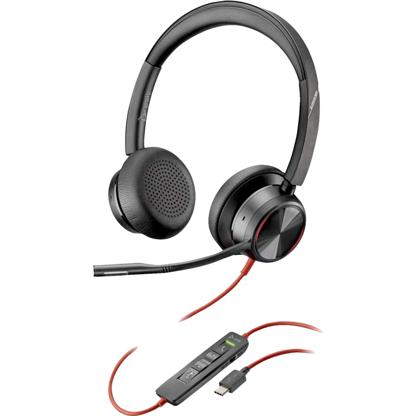 Poly Blackwire 8225 Stereo USB-C Headset with Microsoft Teams Certification Black