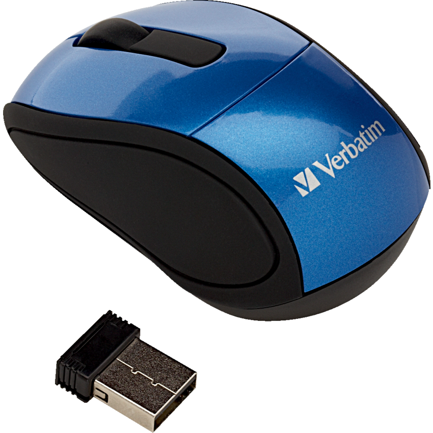 Verbatim® Wireless Mini Travel Optical Mouse Blue