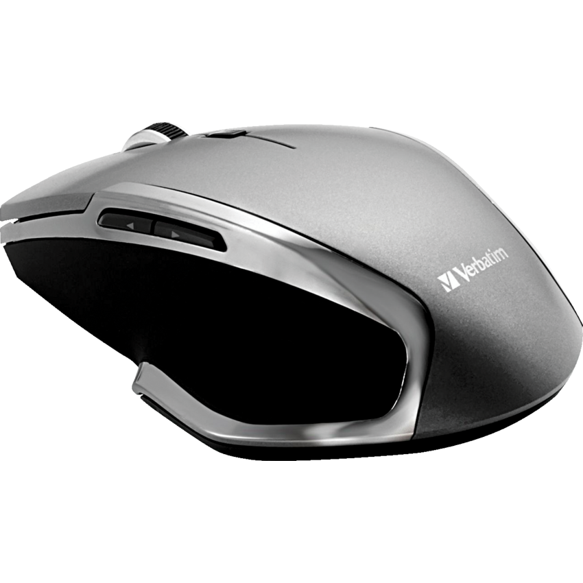 Verbatim® Wireless Notebook 6-Button Deluxe Blue LED Mouse Graphite